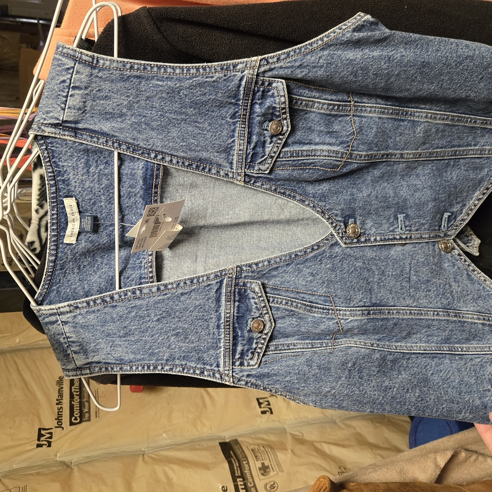 American Eagle Blue Denim Vest